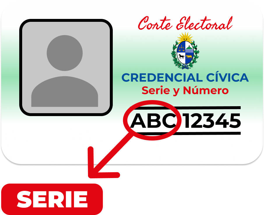 Ejemplo de serie en la credencial cívica